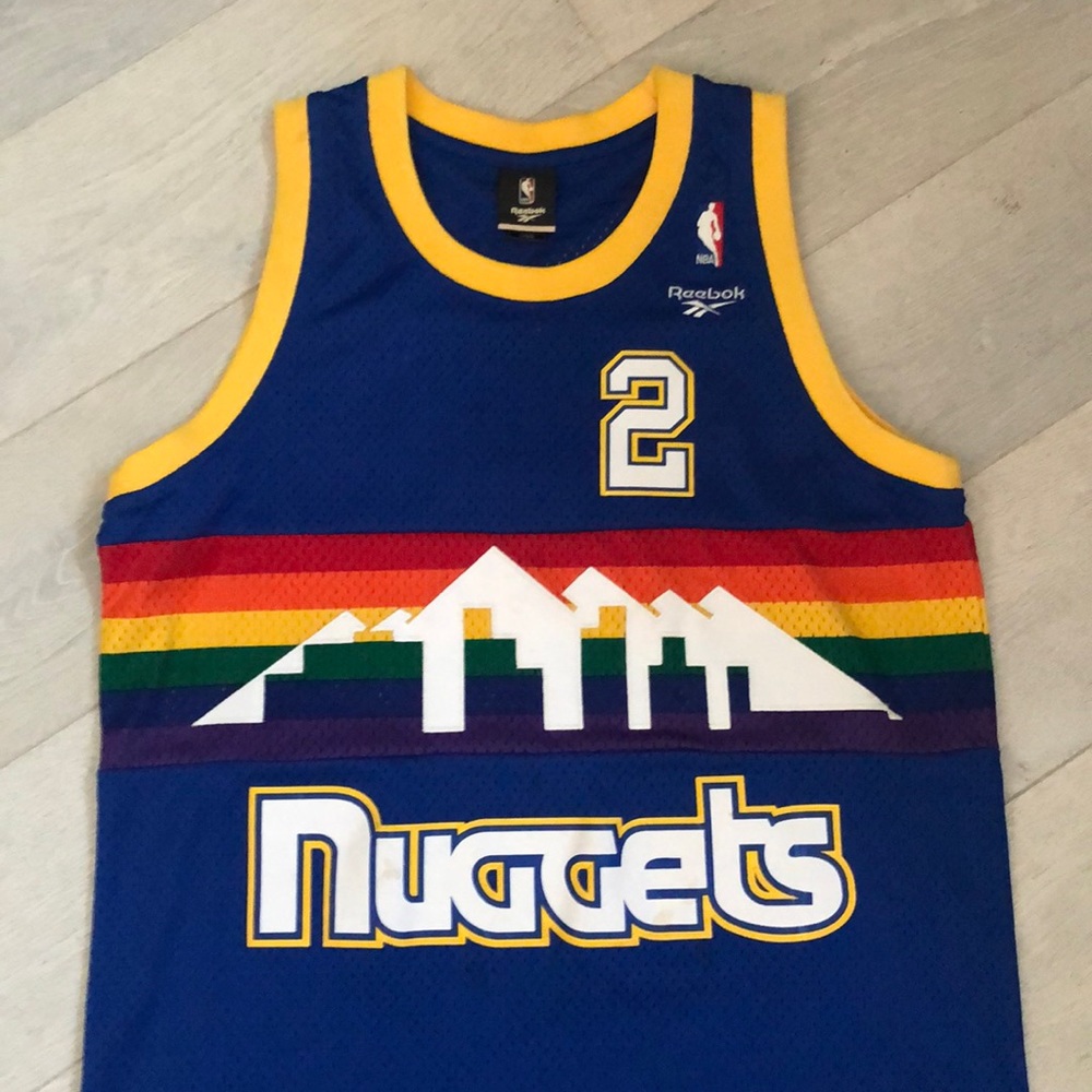 Reebok stitched Denver Nuggets hardwood classics retro jersey